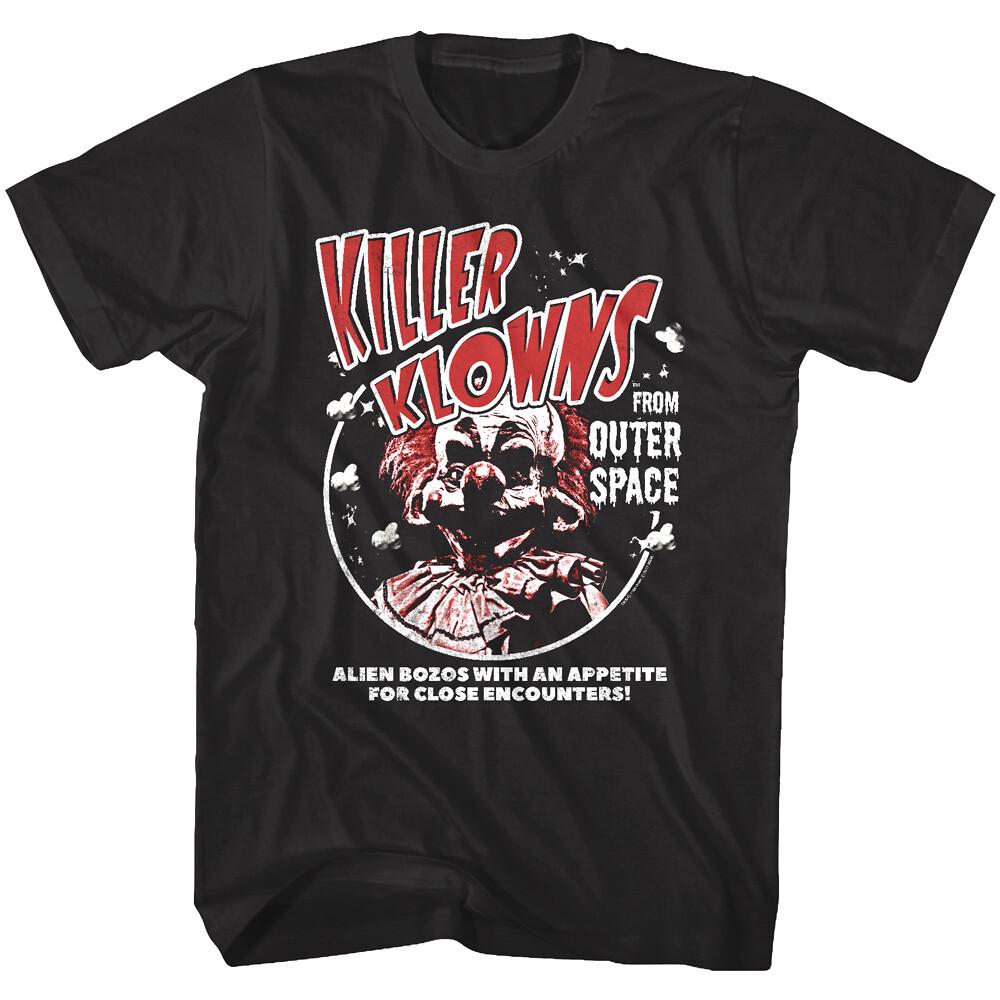 Killer Klowns from Outer Space Mens T Shirt Alien Bozos with an Appetite Horror L