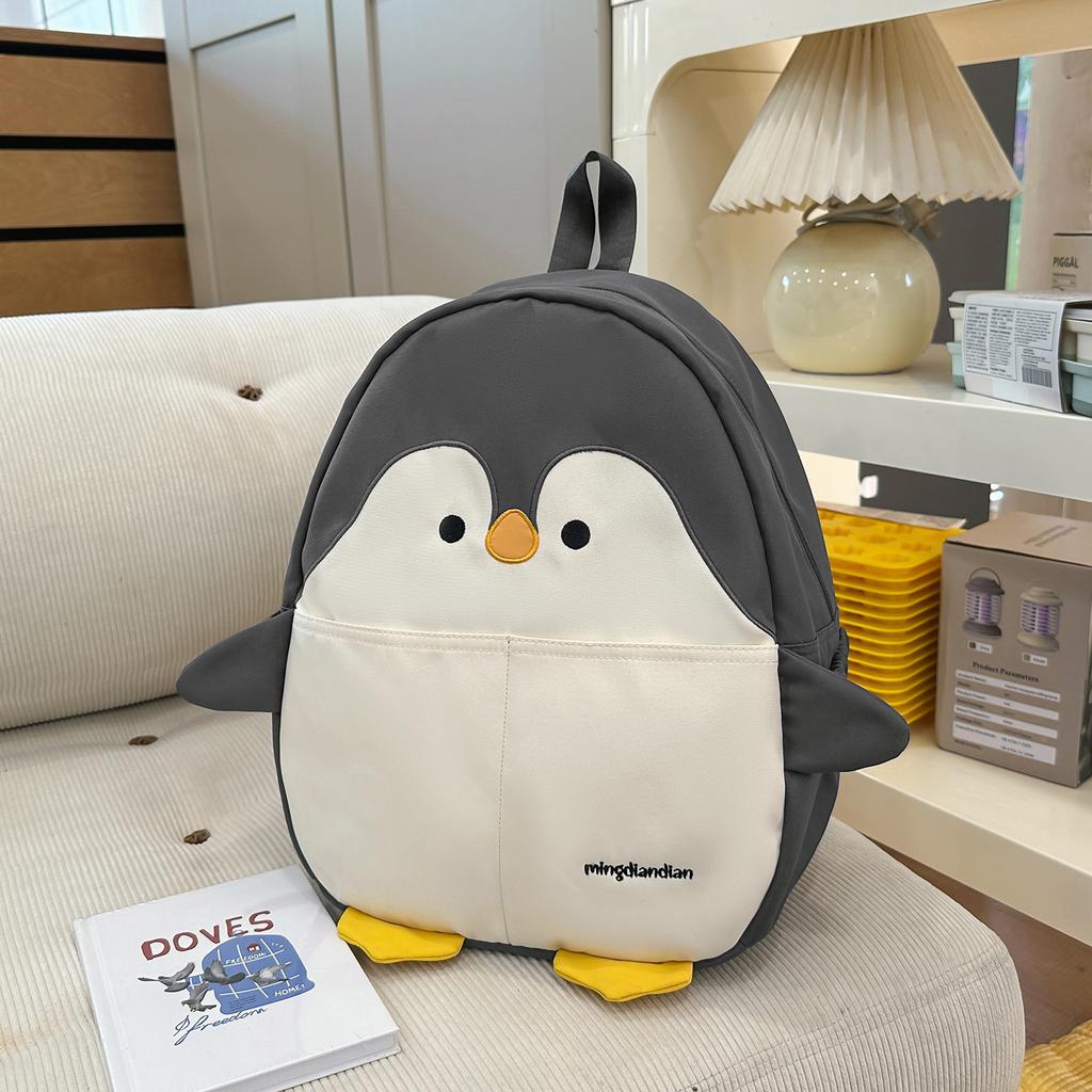 Schoolbag Cute Penguin Backpack Female Cartoon Versatile Student Commuter School Bag Niche Light Leisure Travel Soft Girl Backpack