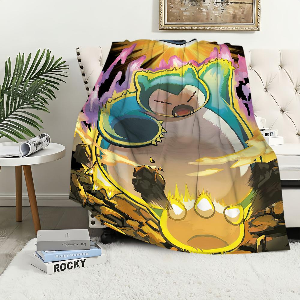 Süße Cartoon P-Pokemon S-Snorlax Decke Plüsch Nickerchen Sofa Teppich für Wohnzimmer Warmes Büro Schlafzimmer Geburtstag Zuhause Reise Kindergeschenke