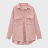 Women's Retro Corduroy Jacket - Korean Style, Loose Fit, Long-Sleeved, Perfect for Spring and Autumn.