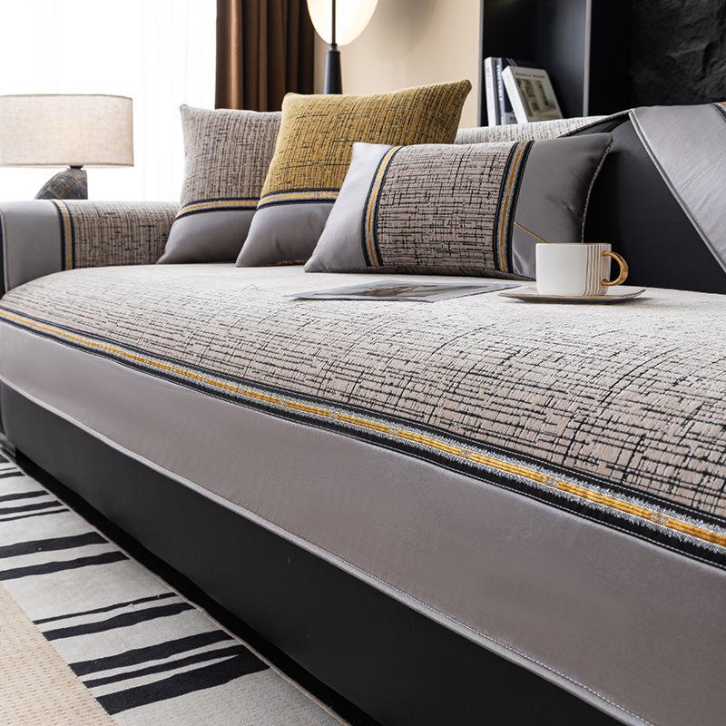 New Chenille Sofa Cushion Four Seasons Universal Light Luxury High Sense Seat Cushion Non-Slip Leather Sofa Cover Cover Cloth