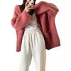 2026 Autumn/Winter Hong Kong Style Retro Knit Women's Cardigan - Soft, Cozy, Lazy Fit Sweater Coat for Spring/Autumn
