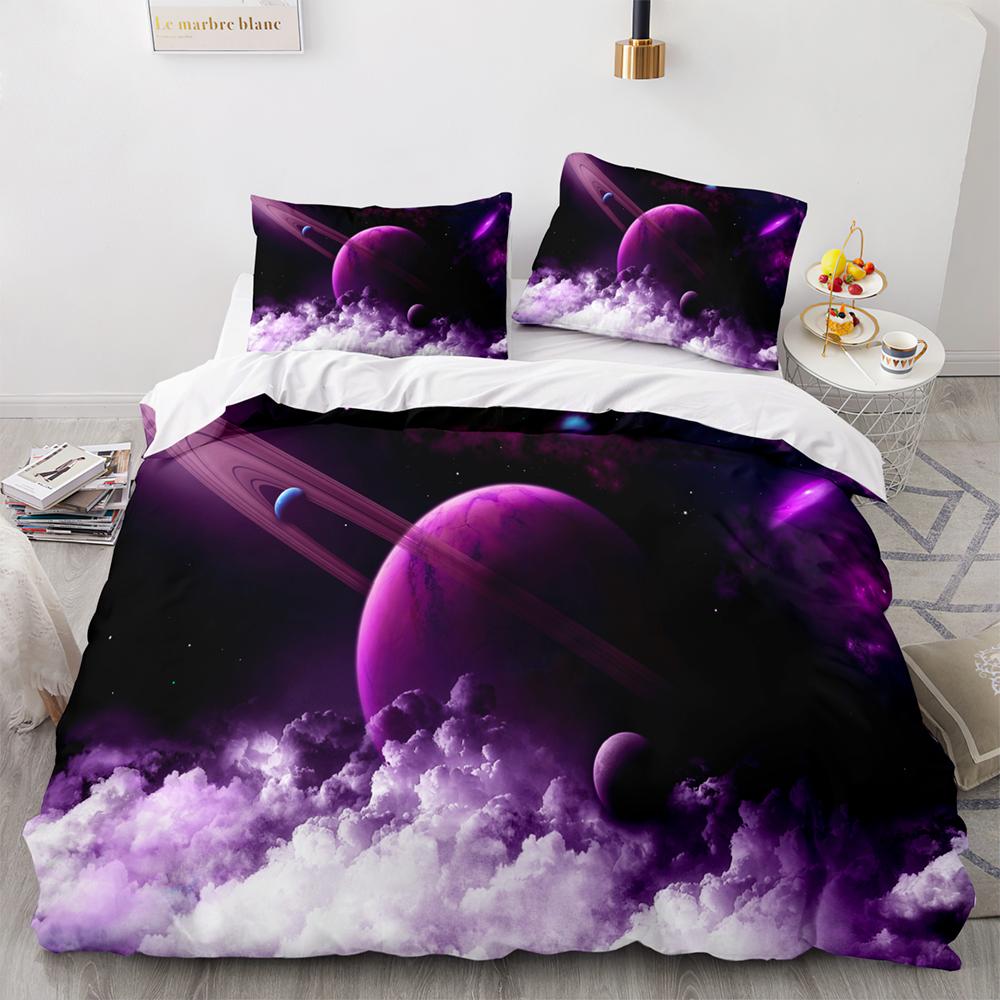 Earth Beding Set Single Twin Ful Quen King-Sized Dimensionsd Dimensions Universe Planet Bed Linen Set Aldult Kid Bedrom thre-piece suits 3D Pri