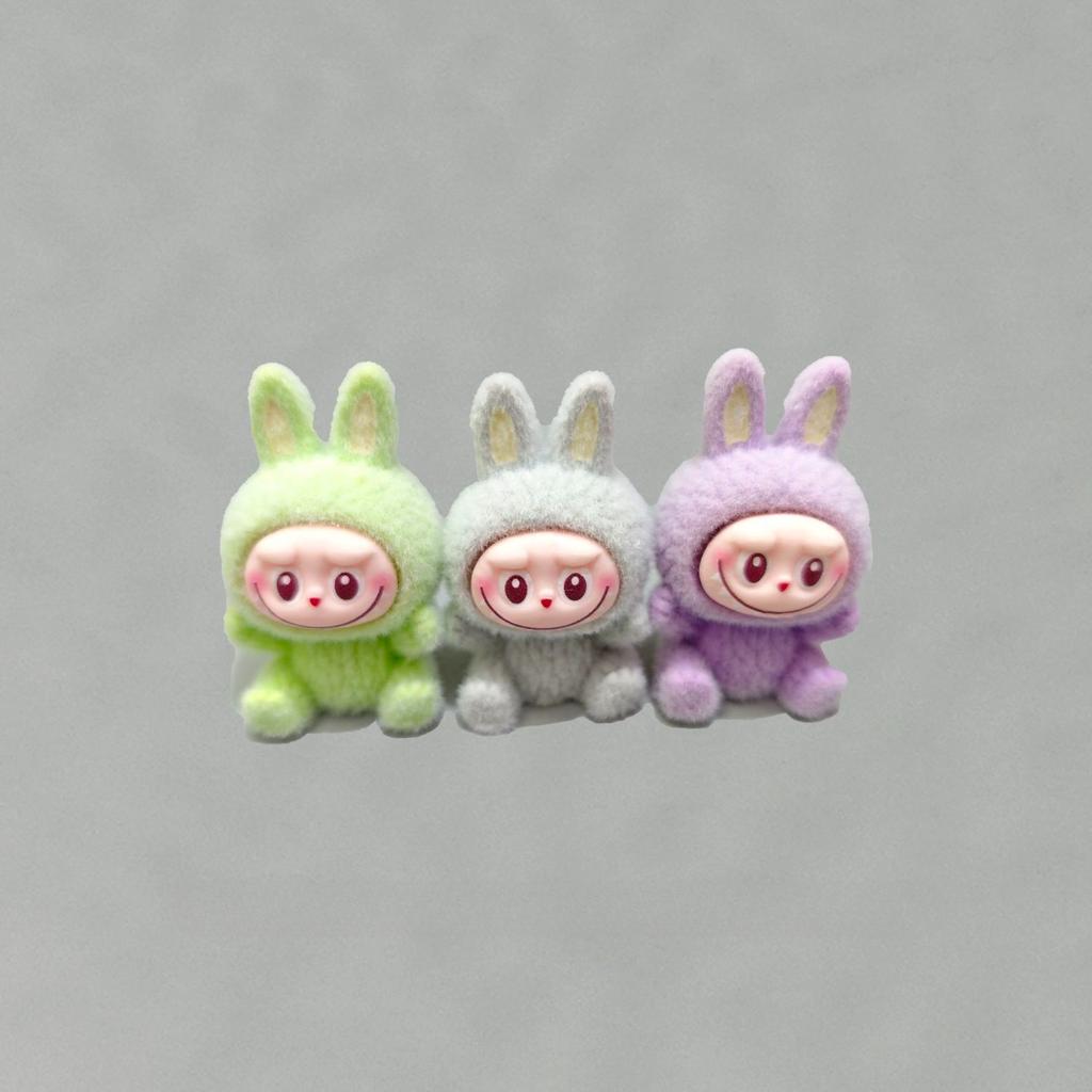 New Sitting Labubu Plush Doll Office Desk Stereoscopic Ornament Workstation Computer Desktop Decoration Ornament