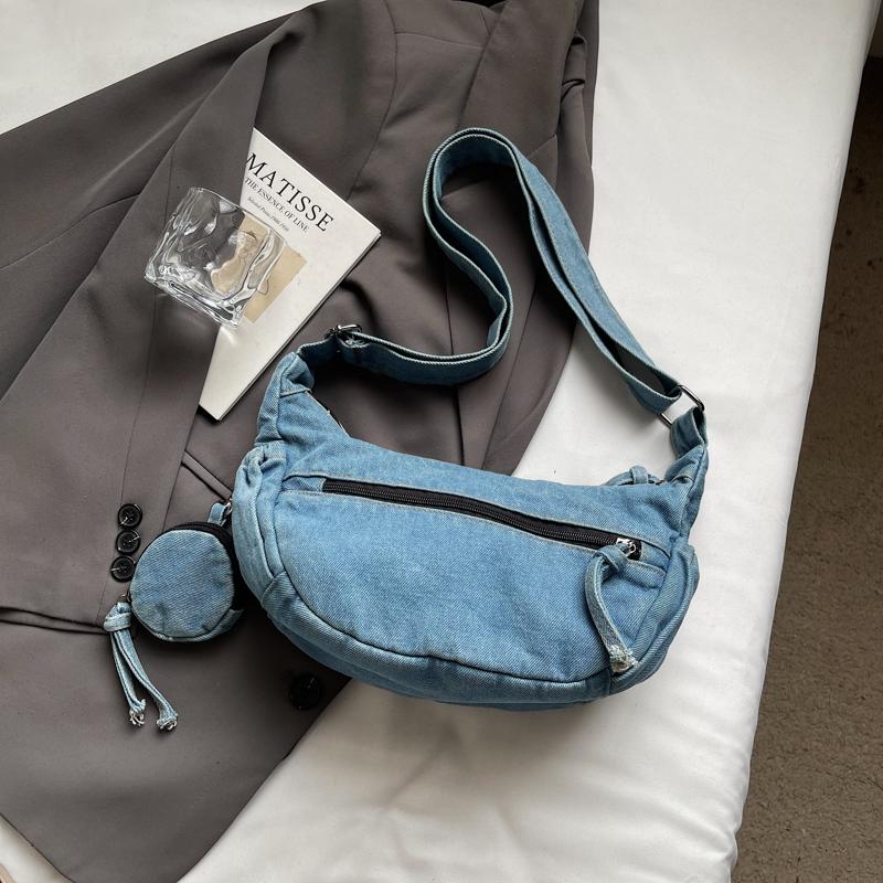 Denim Bag Women's Large Capacity Shoulder Bag Lightweight Crossbody Bag