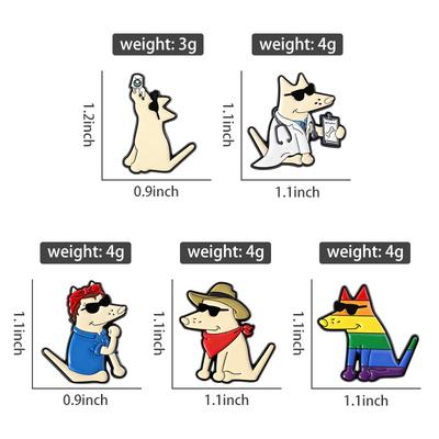 Cool Dog Memes Enamel Pins Custom Cartoon Fun Cowboy Doctor LGBT Brooches Lapel Badges Clothes Jewelry Gift for Friends