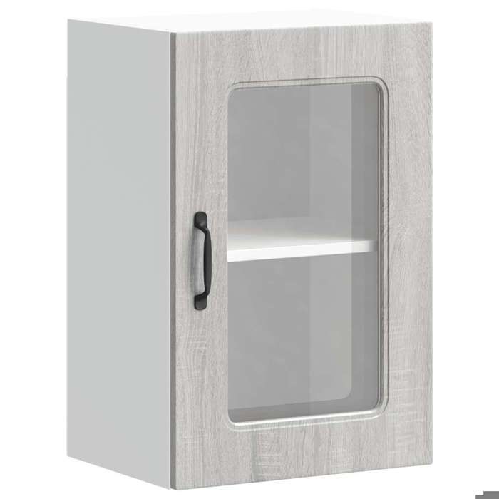 VidaXL Armoire murale de cuisine avec porte vitrée "Kalmar" Bois d'ingénierie gris Sonoma 853533