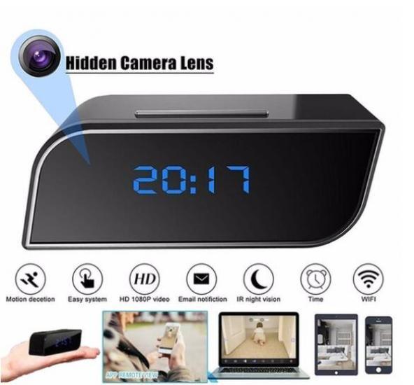 HD 1080P Surveillance Wifi Motion Camera Alarm Clock IR Security Camera