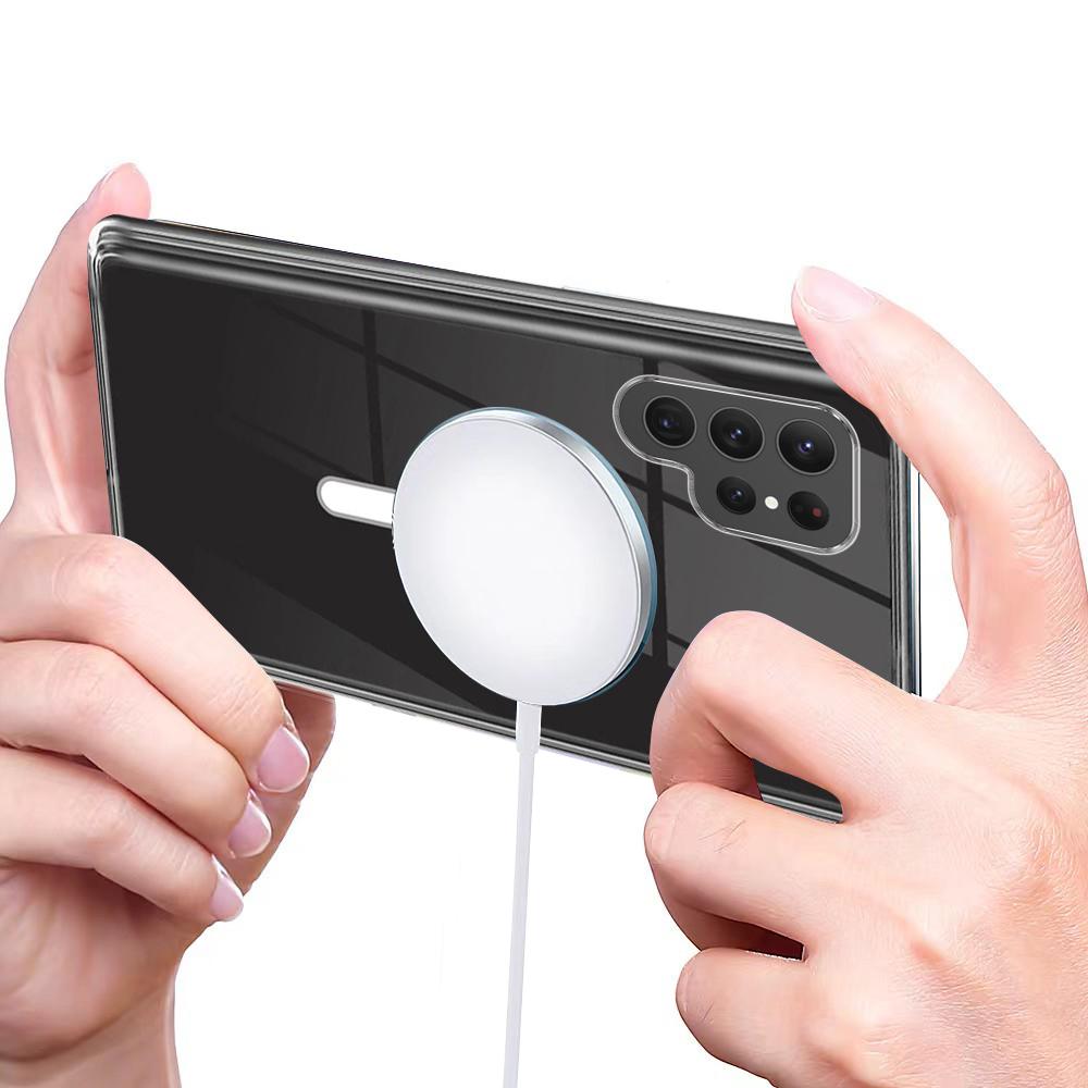 For Samsung Galaxy S23 Ultra Acrylic TPU Smartphone Case Compatible with MagSafe Anti-Drop Phone Cover