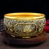 Brass Treasure Bowl Incense Burner - Eight Treasures Wealth-Attracting Home Decor Chinese Craft