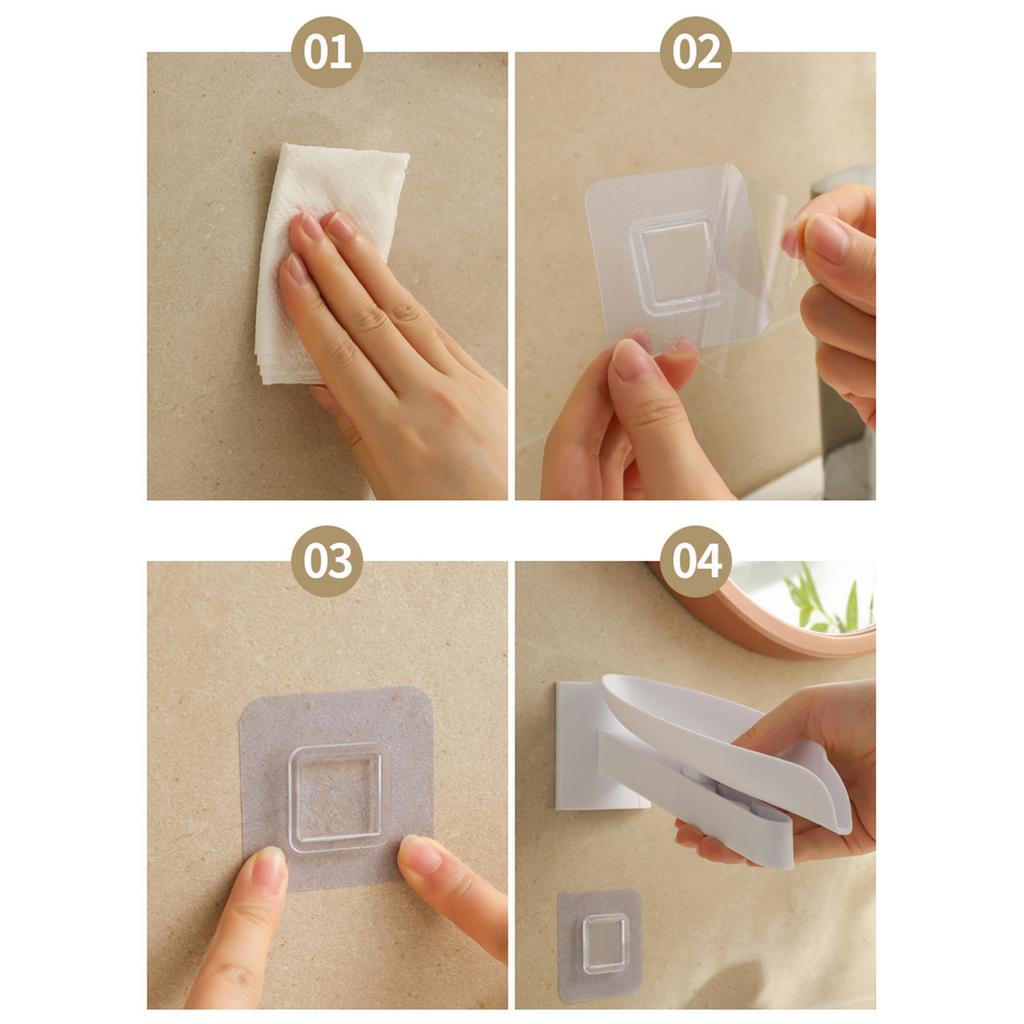 Decorative Soap Storage Box Adhesive Installation Bathroom Essential Quick Drying Auto Draining Adjustable Soap Dish