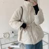 Cappotti imbottiti in cotone spesso coreano invernale Cerniere monopetto da donna Parka da donna con lacci Giacche da donna con colletto alla coreana