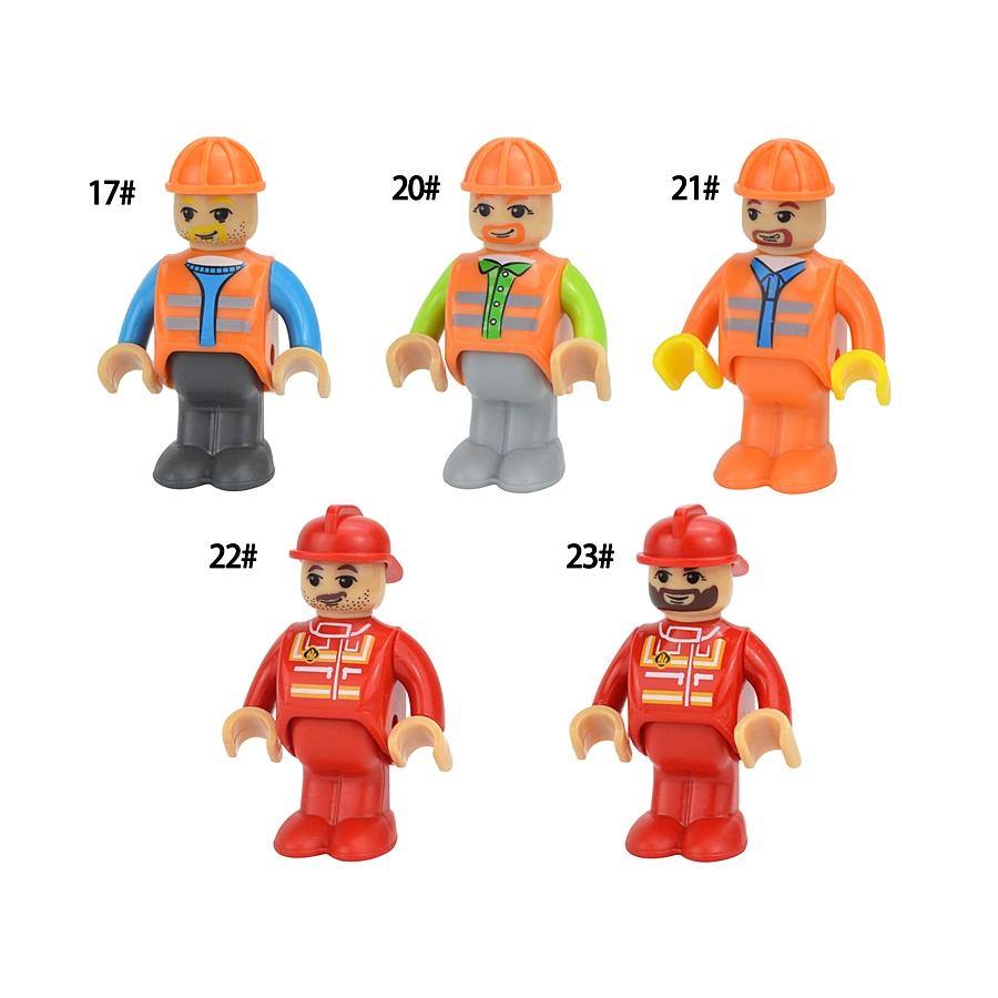 MOC Alle Arten von kleinen Mann Puppenmodellfiguren Zugcharakter Eisenbahnzubehör Bildungsgeschenk Kind für Biro Holzbahnspielzeug