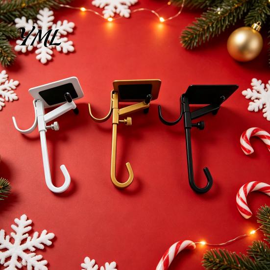 Adjustable Metal Stocking Hook Garland Hanger, No Drilling Christmas Hook, Home Decor Accessories Heavy Duty Wreath Holder for Fireplace