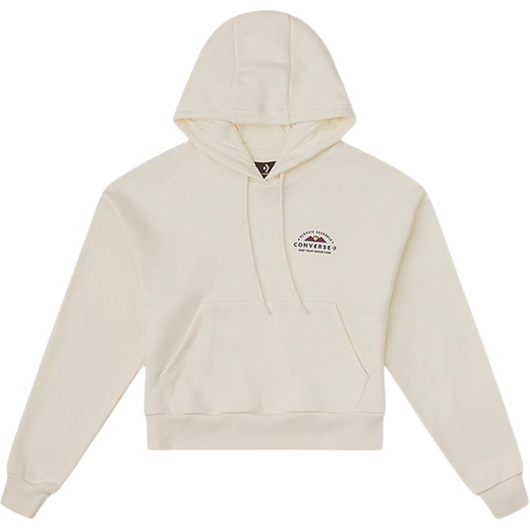 

New Converse Sweatshirt Women s Ivory White 10027076-A01 M