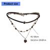Sweet Cool Aesthetic Stackable Black Rope Necklace with Alloy Heart Charm for Layer Look Enthusiasts