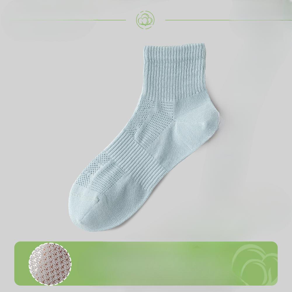 Female Spring and Summer Cotton Anti Bacterial Breathable Sweat Absorbing Deodorant Socks
