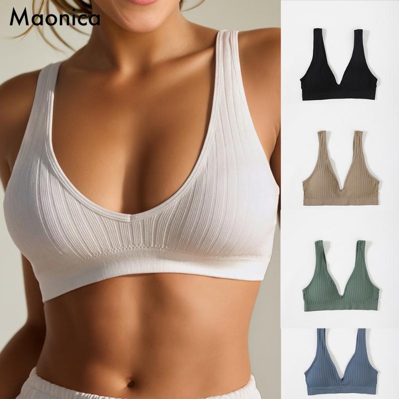 Sexy Women's Bra Crop Top Women's Seamless Underwear Padless Tank Tops M L