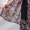 Women's Plus Size Printed Chiffon Dress, Double Layer Lined Loose Summer Maxi Dress (3XL-7XL)