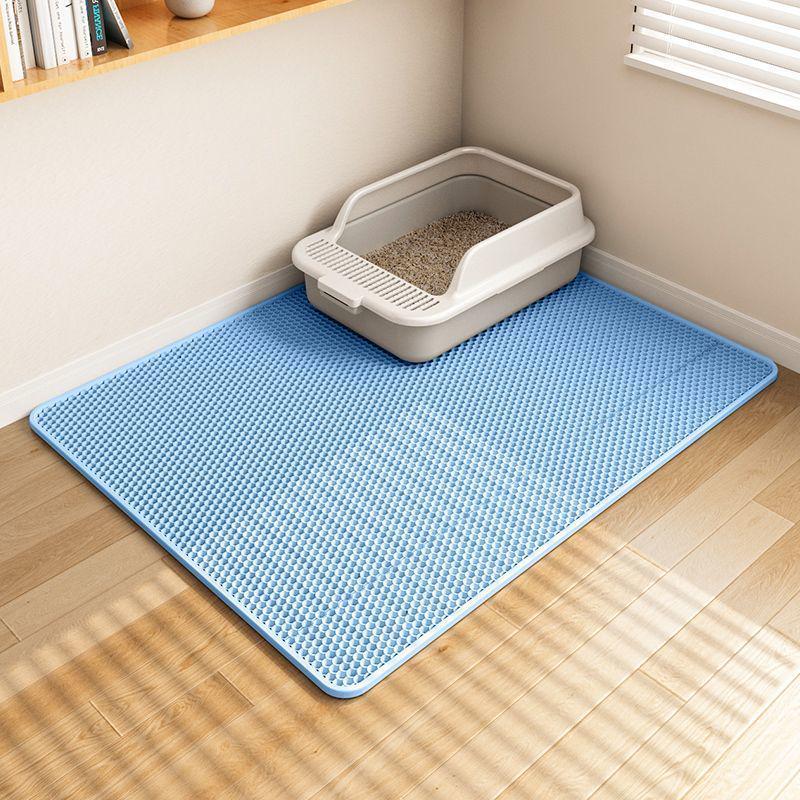 Extra Large Double-Layer Cat Litter Mat - Anti-Tracking, Anti-Splash, Washable, Non-Slip Protective Pad Blue
