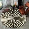 3D Buntes Zebrastreifenmuster Runder Teppich für Wohnzimmer Schlafzimmer Kinder Spielzimmer Dekor, Haustierbereich Teppich Rutschfeste Matte
