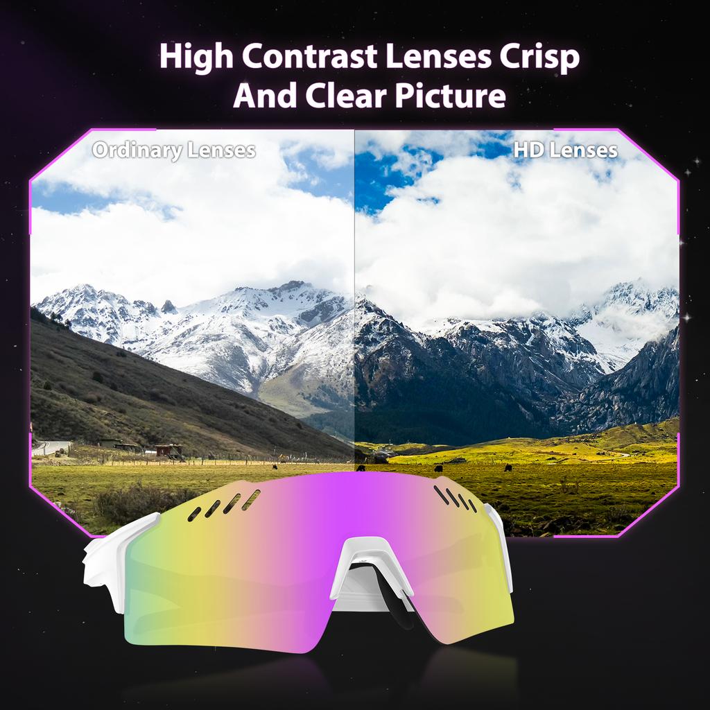 SCVCN Neue Fahrrad-Sonnenbrillen für den Außenbereich, Fahrradbrille für Männer und Frauen, MTB, Rennrad, Sport, Bergsteigen, UV400, Wanderbrille