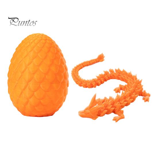 HUAWELL Confezione da 4 dragoni stampati in 3D, completamente articolati, drago in cristallo con uovo di drago, articolazioni flessibili, decorazione per la casa, ufficio, giocattoli da scrivania per