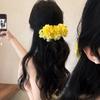 Einfarbige Blumen Haarspange Stoff Vertikaler Clip Süßer Bananen Clip Geschenk