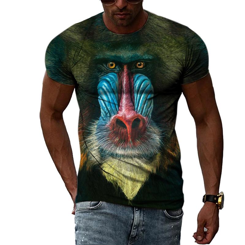 Sommar Trendiga män Funny Monkey grafiska t-shirts Mode Smak Casual Personlighet Tryckt T-shirt Hip Hop street style T-shirts Topp