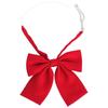 JK Collar Bow Tie for Women - Korean & Japanese Academic Style, Solid Color with Fine Stripes, Black & Wine Red