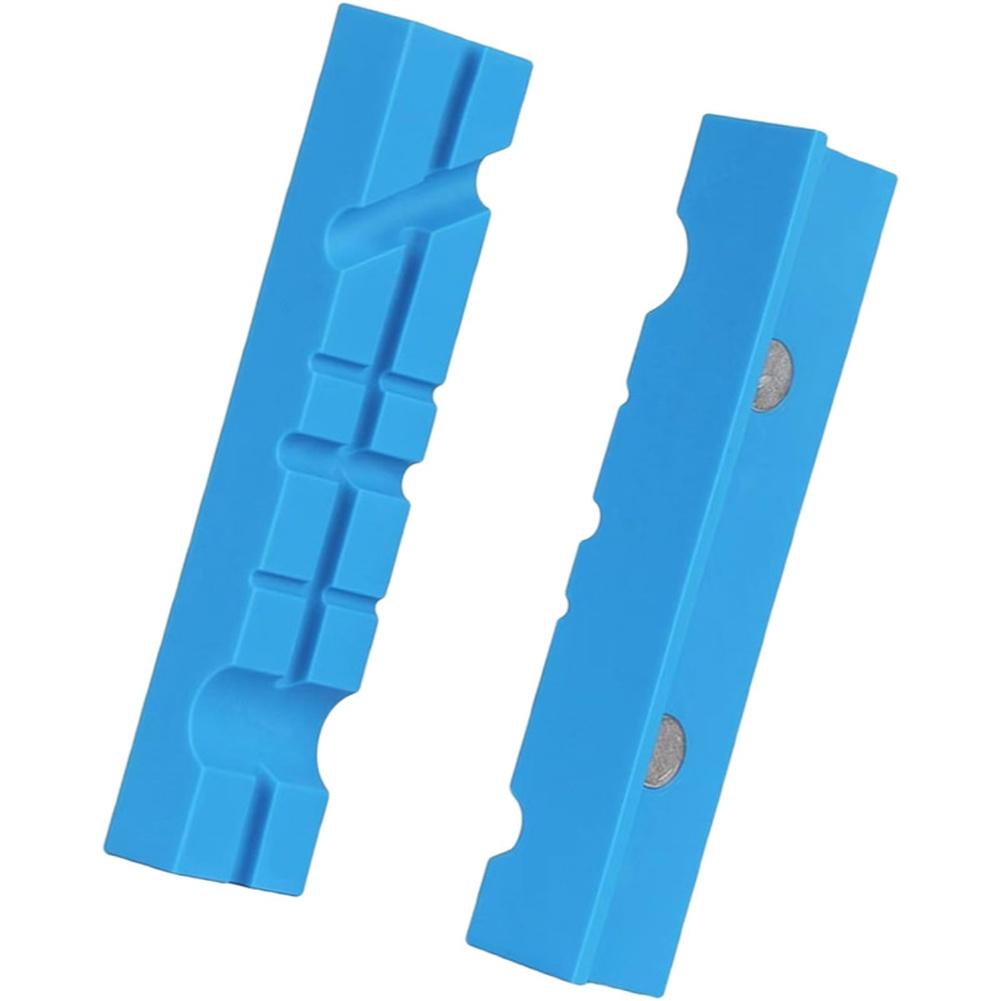 Standard 512 Inch Vise Jaw Pads for Woodworking For Metal Plastic Use with Multi Slot Groove and Magnet Set of 2