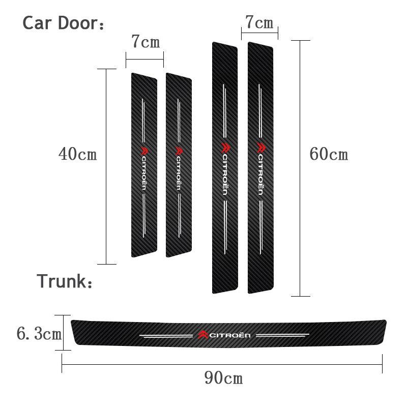 Car Door Sill Threshold Anti Scratch Protector Stickers For Citroen C8 DS3 C6 C3 Vts C4 Saxo C4L C5 C2 Xsara C3-XR Picasso SEGA ahq256
