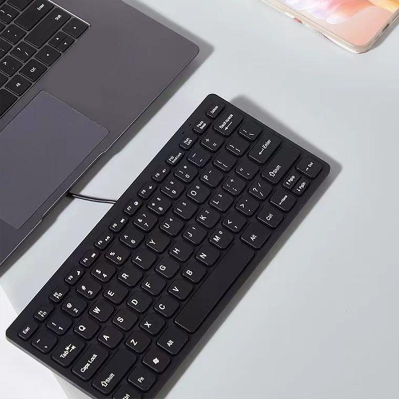 Tastaturi Mini Slim cu Fir USB 78 Taste Ergonomice pentru Afaceri Birou Desktop Laptop