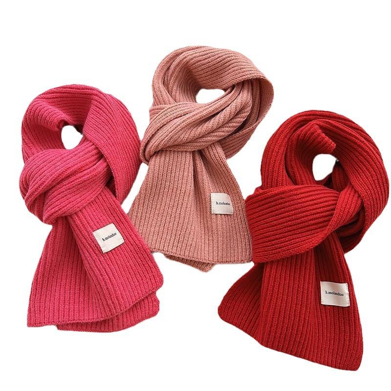 New Arctic Velvet Skin Friendly Knitted Scarf for Women Winter College Style Soft Korean Style Couple Travel Warm Scarf