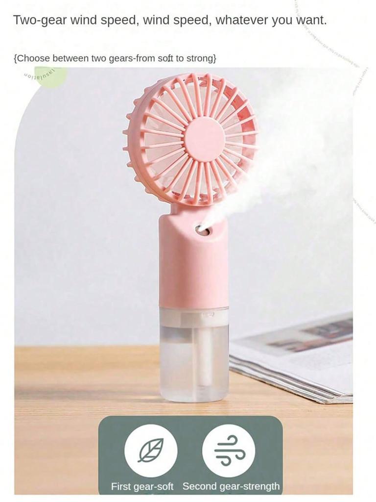 Mini Handheld Mist Fan, Portable Electric Fan, 2-Speed Adjustable, Desktop Fan For Summer, Humidifying & Cooling,