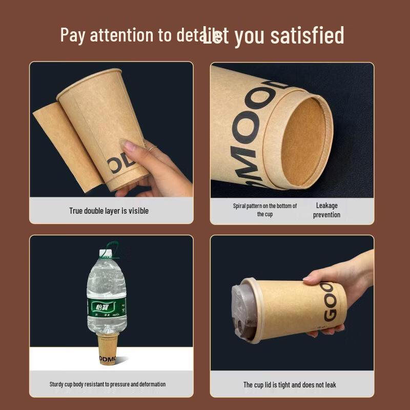 Xihe 400ml Disposable Coffee Paper Cups with Lids (25 Sets)