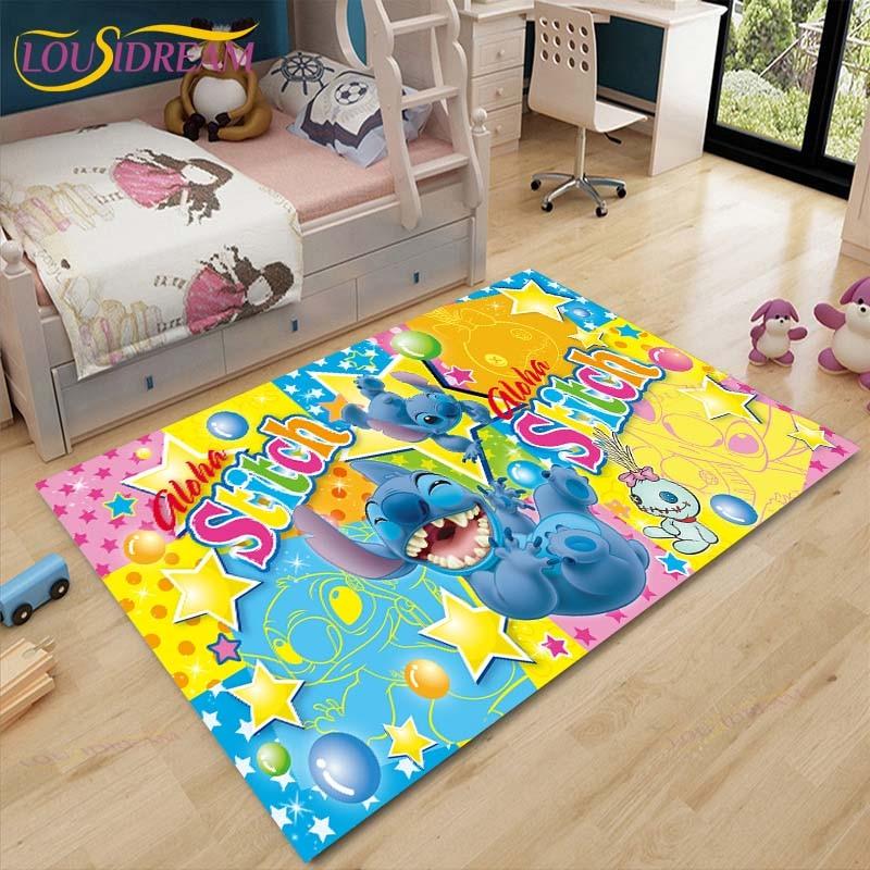 Anime Stitch Carpet Kids Carpets Living Room Tea Table Mats Bedroom Rug Washable Floor Mats Household Area Mat