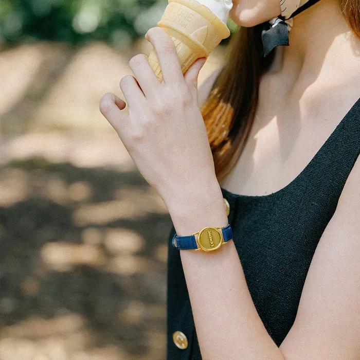 Ciel Leather Bracelet Blue