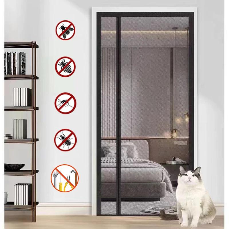 Side-Open Magnetic Door Curtain Summer Mosquito & Fly Proof Home No Punching Magnetic Screen Door Curtain Anti Mosquito Insect Fly Bug Door Curtain