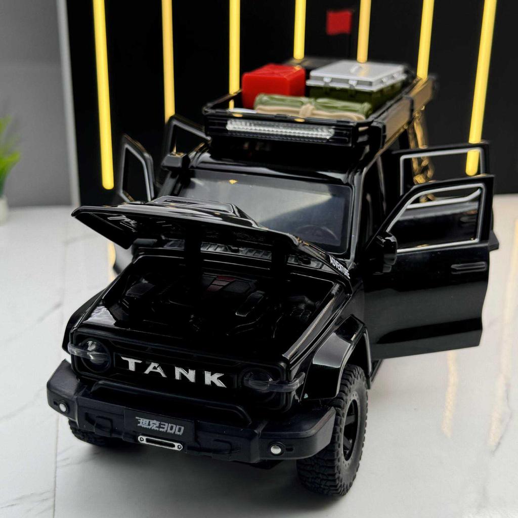 1/24 Tank 300 2024 Geländewagen Legierungsauto Modell Sound und Licht Rückzieher Kinderspielzeug Sammlerstücke Geburtstagsgeschenk