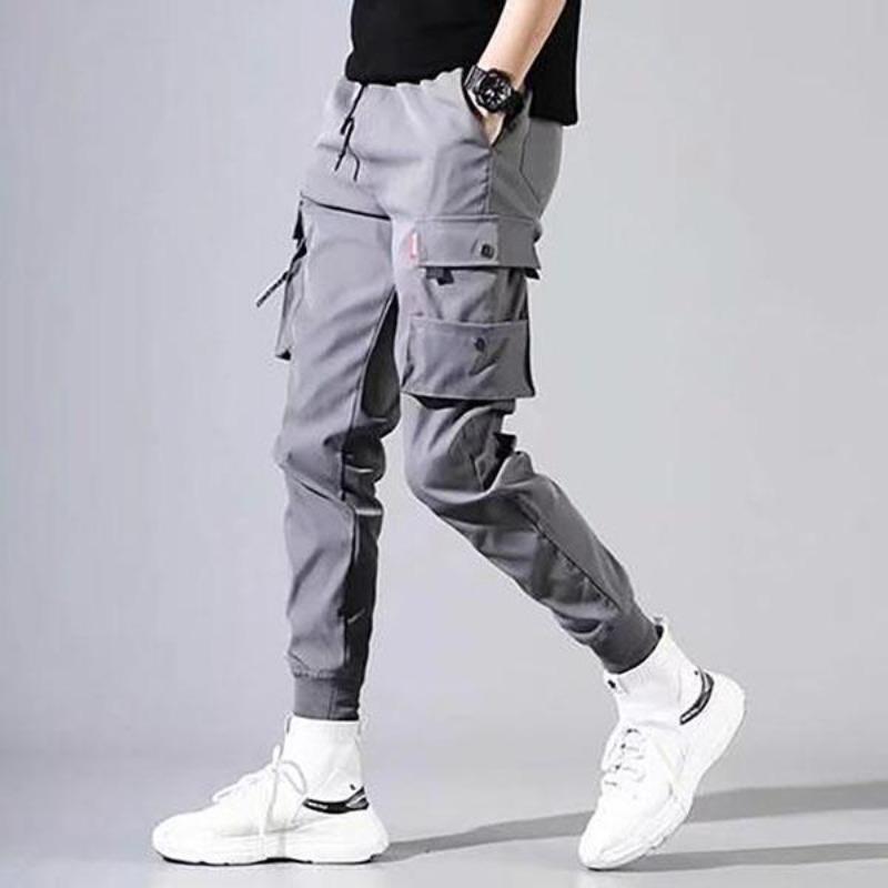 

Outdoor Casual Pants Men s Wear-resistant Loose-fitting Straight-leg Multi-pocket Overalls Men s Trousers XXXXL сірий