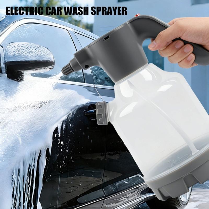 Electric Foam Sprayer with Rechargeable Battery & Adjustable Nozzle Simple Operate for Car Washing & Garden Watering