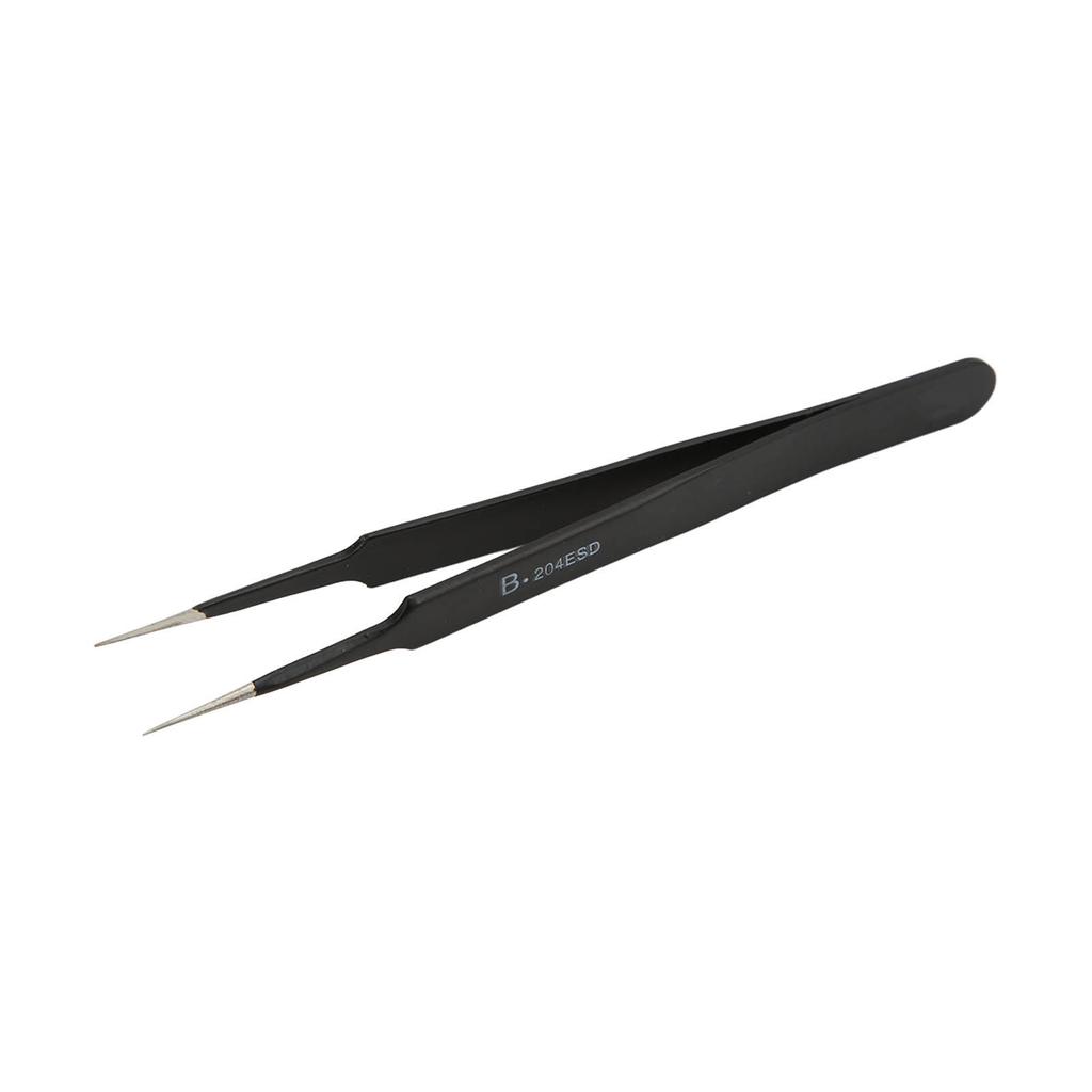 BEST B204ESD Flat Tip Tweezers Advanced Antistatic Acid Resistant Toughened Precise Tweezers