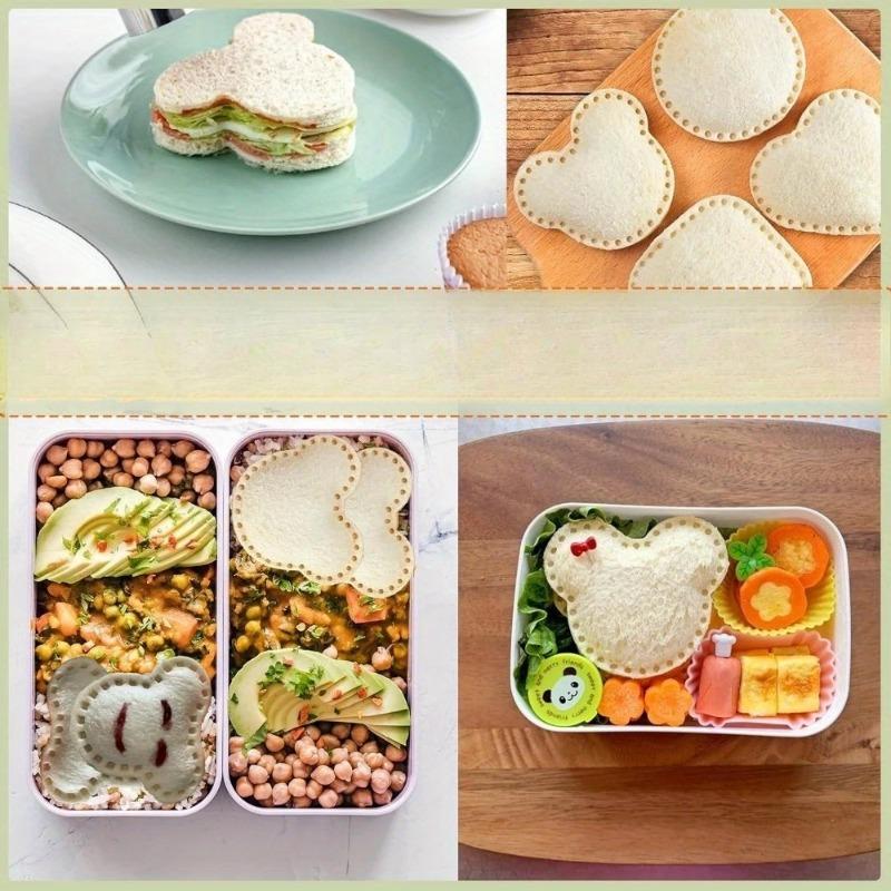 Sandwich Cutter and Sealer with Plastic Handles Ideal for DIY Bread Fruit Vegetable Cutting and Embossing Moulds Kitchen Gadget