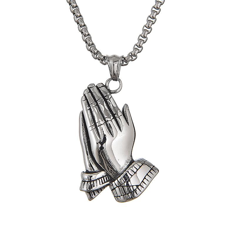 Pendant Accessories Fashion Titanium Steel Bergamot Prayer Gold Pendant Men s Stainless Steel Necklace Pendant