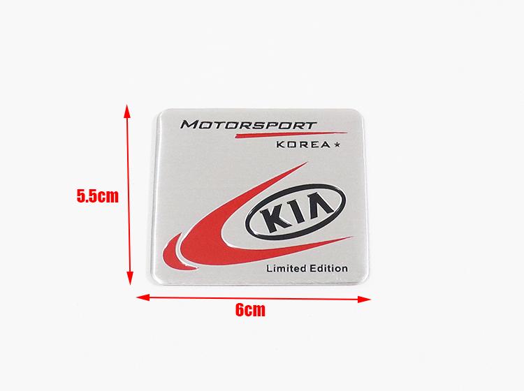 AANQ1 1pcs 3D Car Logo Aluminum Sticker Fender Side Rear Bumper Tail Door Trunk Sticker Emblem Sticker Styling Accessories For KIA