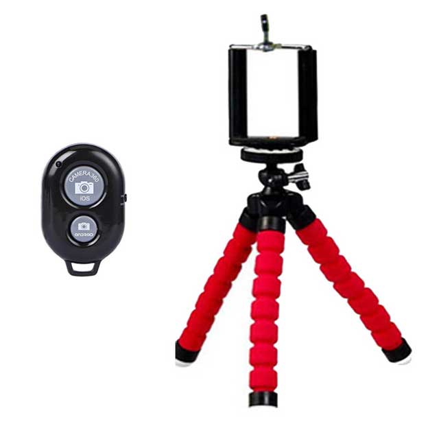 Bærbar telefonstativ Svamp blekksprutholder Mini smarttelefonklips for iPhone Fleksibelt Live stativ med fjernkontroll for Xiaomi