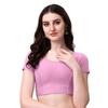 Women’s Cotton Saree Blouse Combo | Ready-to-Wear Round Neck Stitched Blouses | Soft Dobby Stretch Fabric | Party, Festive