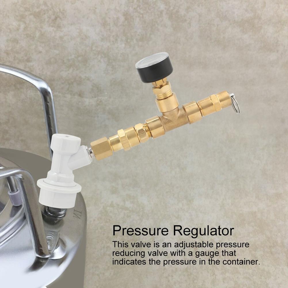 Pressure Regulator Gauge Valve with Connector Assembly Brewing Equipment Accessories0-30PSI with