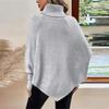 Women's Fashion Casual Cable Knit Turtleneck Button-Decorated Long Sleeve Sweater